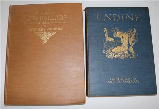 Nichols, Beverley - A Book of Old Ballads, illustrated by H.M. Brock, original cloth, with 16 coloured plates tipped in, London 1934,